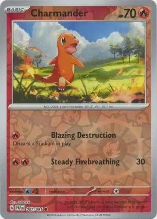 Charmander [Reverse Holo] #7 — Pokemon Paldean Fates