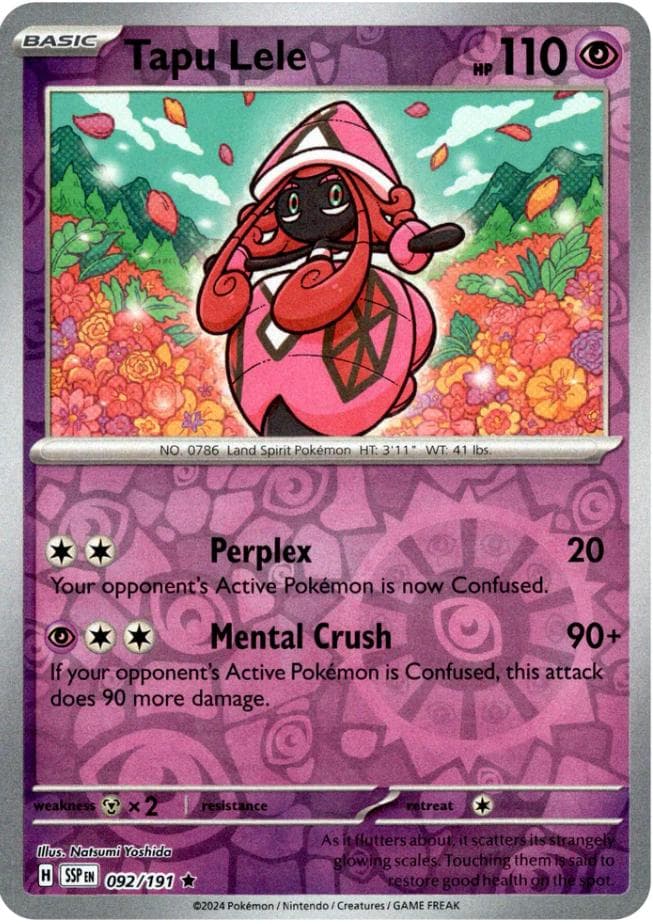 Tapu Lele [Reverse Holo] #92 — Pokemon Surging Sparks