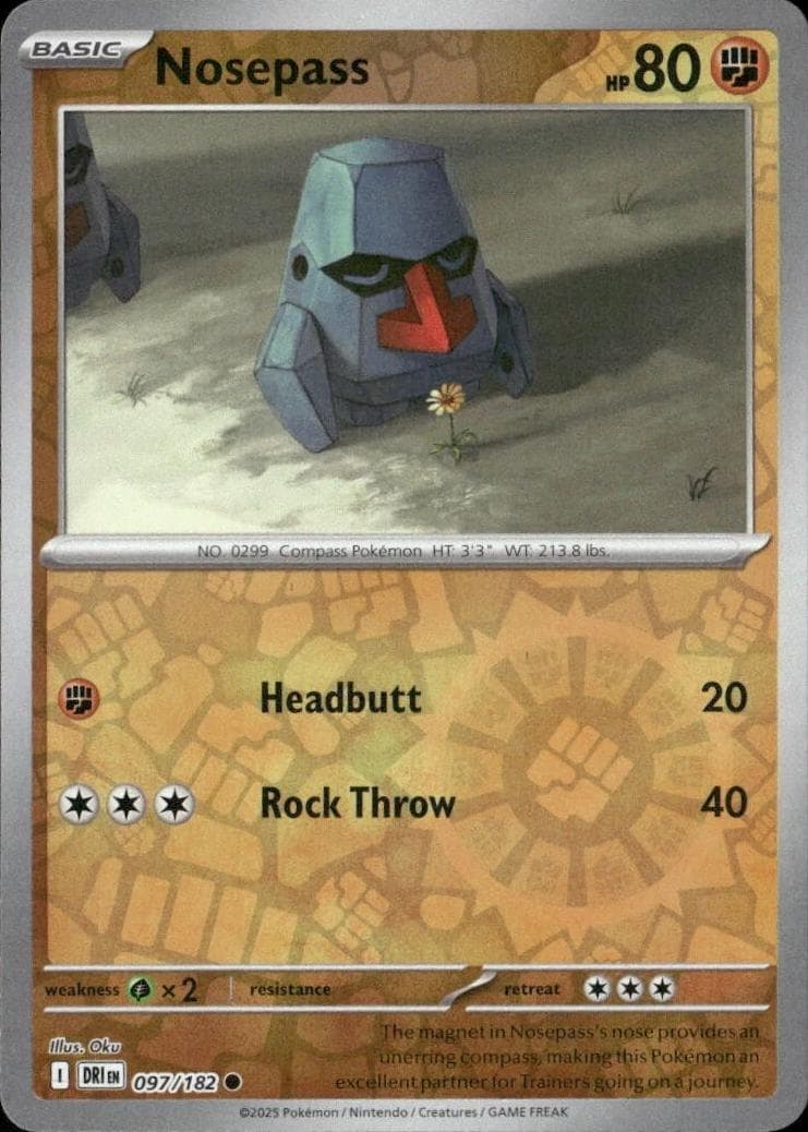 Nosepass [Reverse Holo] #97 — Pokemon Destined Rivals