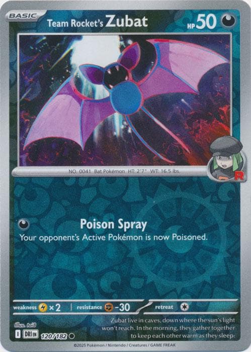 Team Rocket's Zubat [Reverse Holo] #120 — Pokemon Destined Rivals