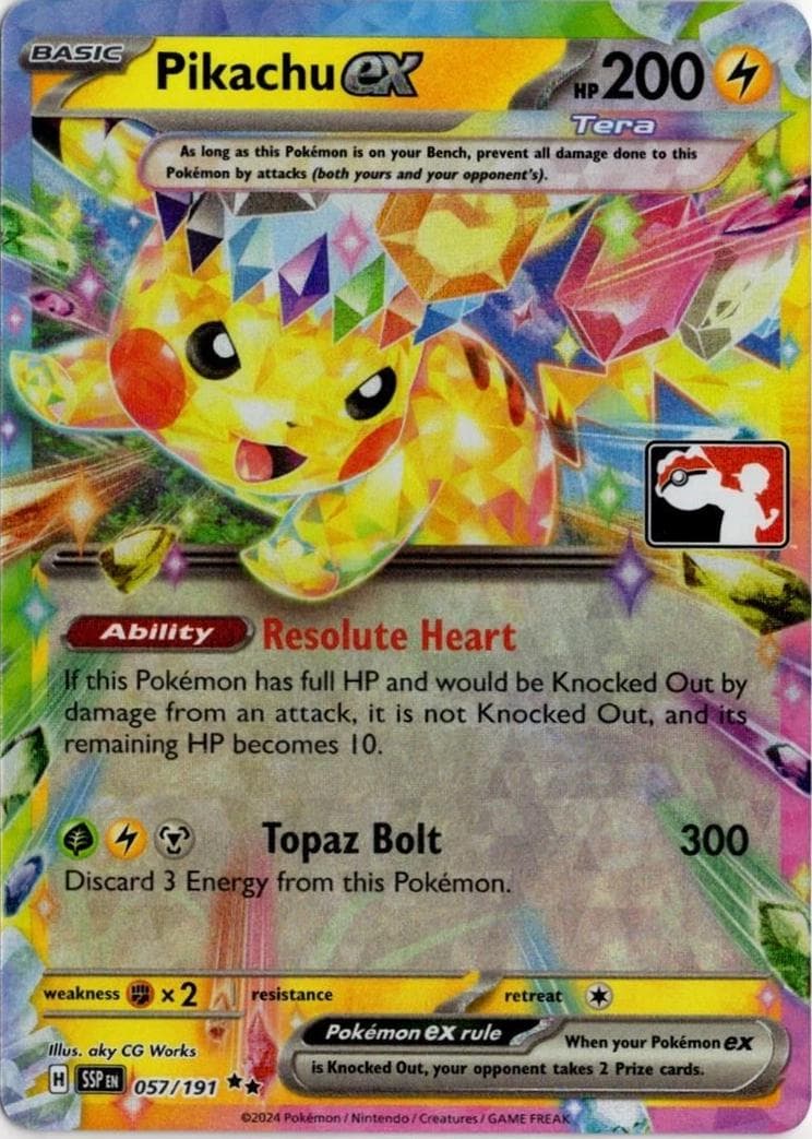 Pikachu Ex [Prize Pack] #57 — Pokemon Surging Sparks