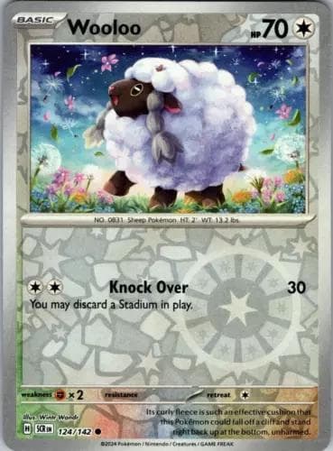 Wooloo [Reverse Holo] #124 — Pokemon Stellar Crown