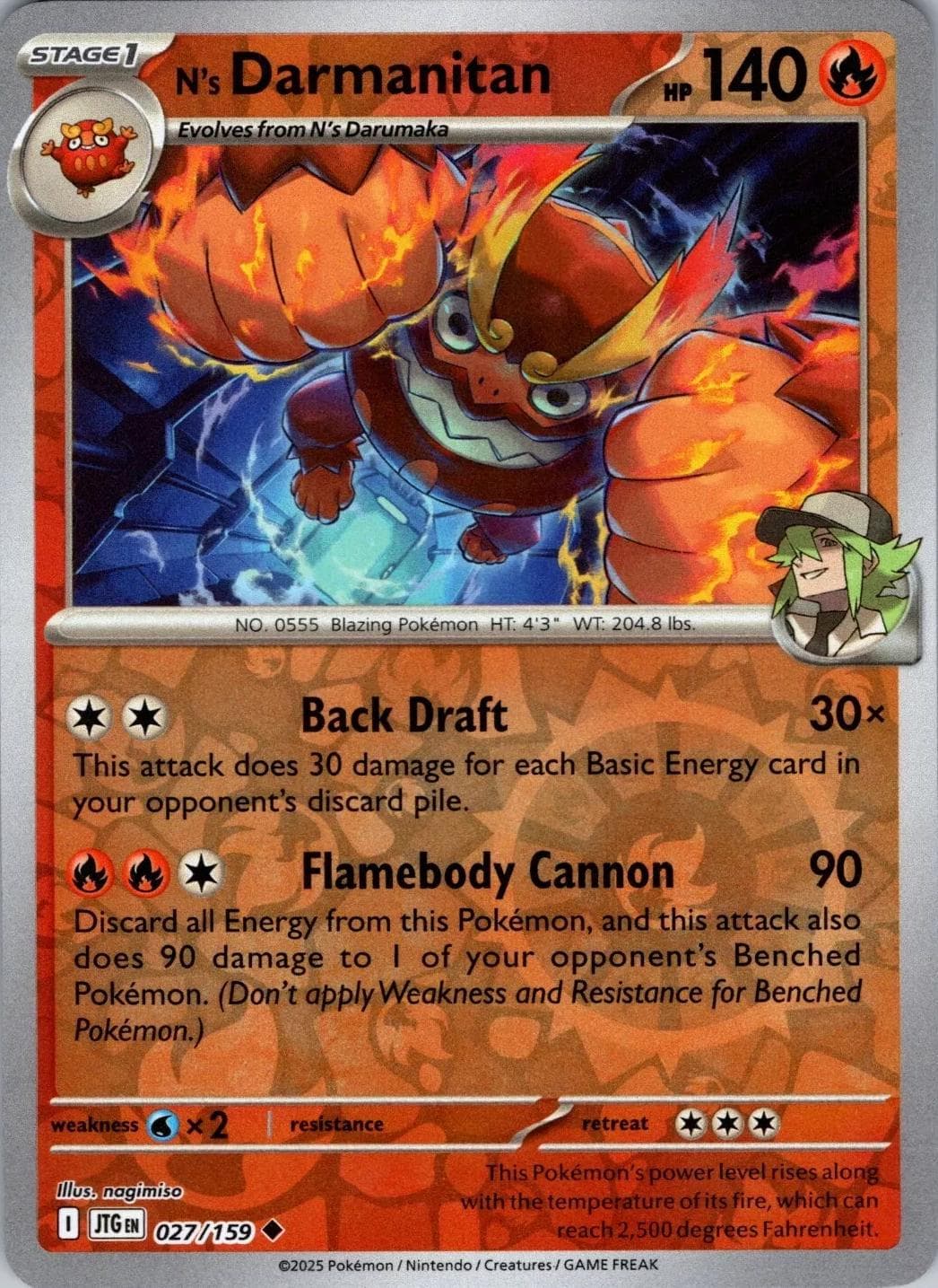 N's Darmanitan [Reverse Holo] #27 — Pokemon Journey Together