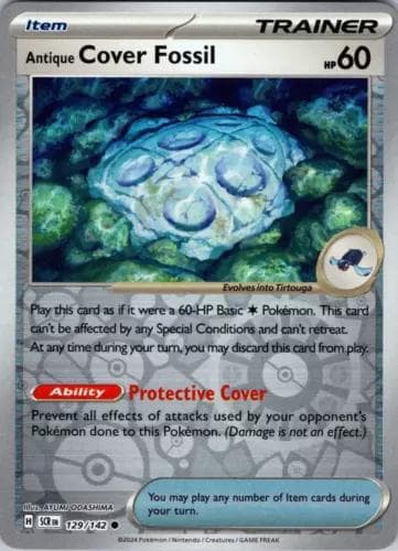 Antique Cover Fossil [Reverse Holo] #129 — Pokemon Stellar Crown