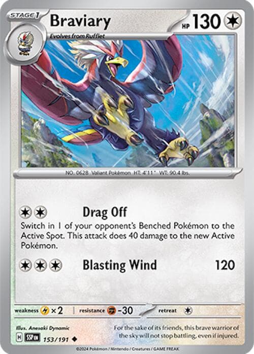 Braviary #153 — Pokemon Surging Sparks