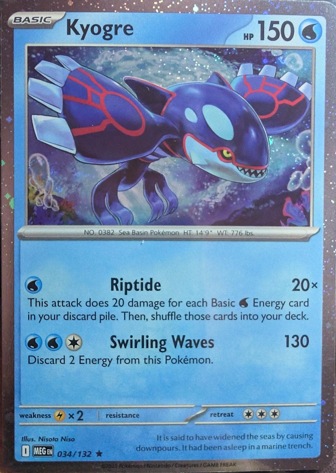 Kyogre [Cosmos Holo] #34 — Pokemon Mega Evolution