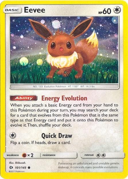 Eevee [Cosmos Holo] #101 — Pokemon Sun & Moon