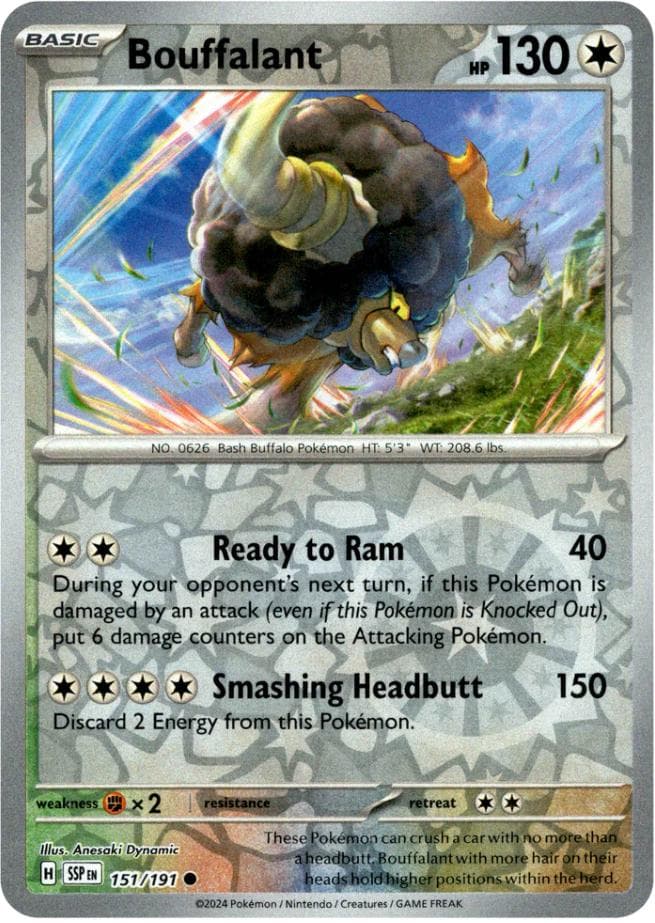 Bouffalant [Reverse Holo] #151 — Pokemon Surging Sparks