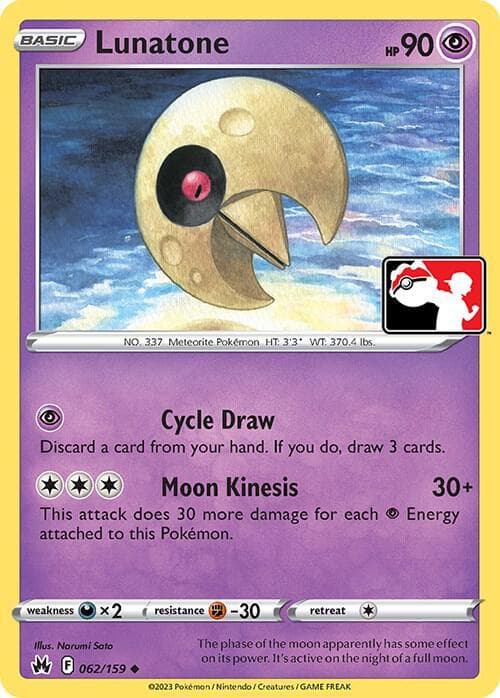 Lunatone [Prize Pack] #62 — Pokemon Crown Zenith
