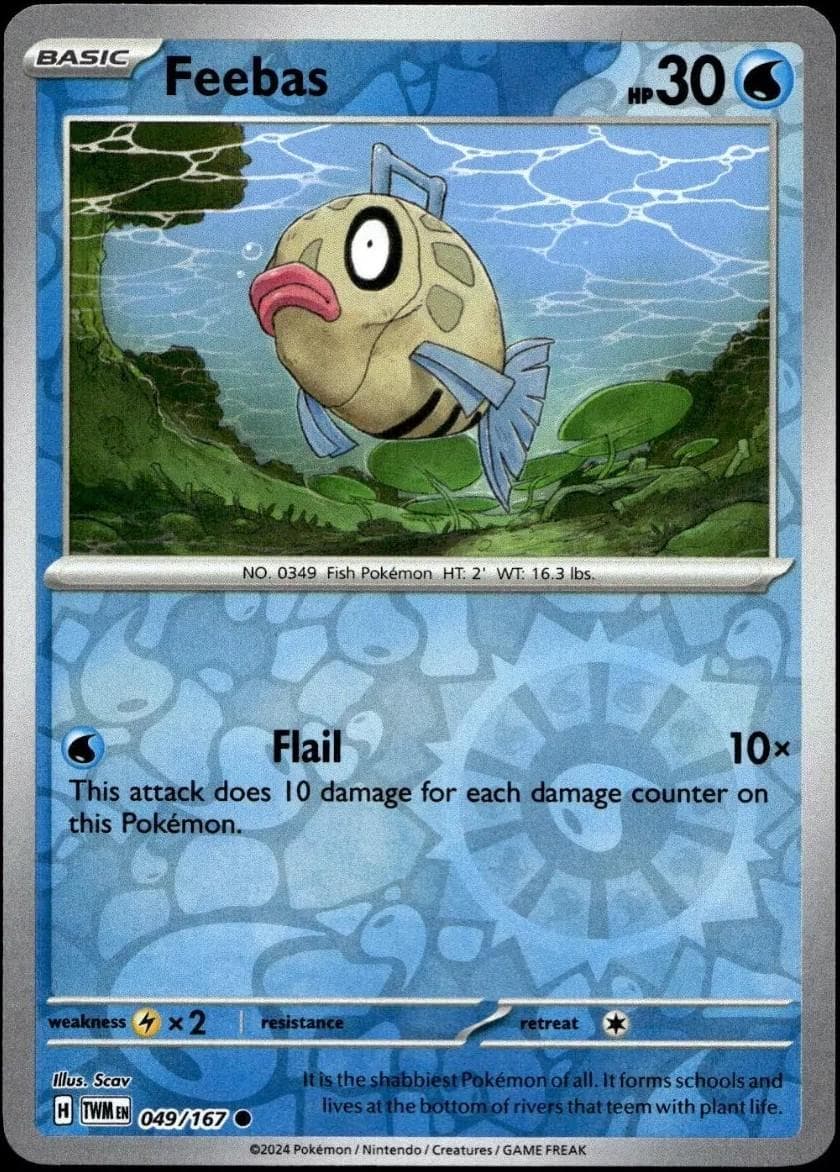 Feebas [Reverse Holo] #49 — Pokemon Twilight Masquerade