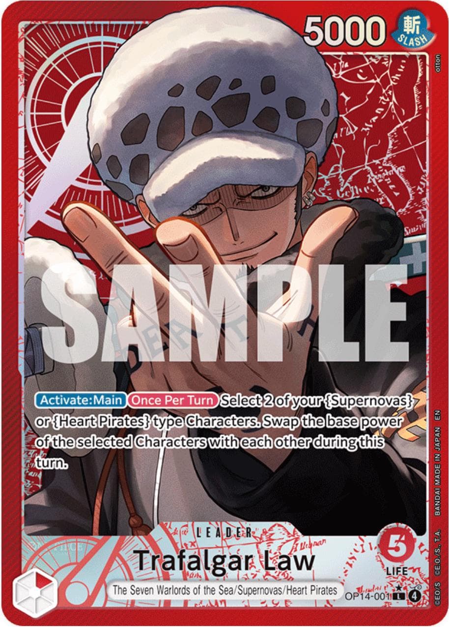 Trafalgar Law [Alternate Art] OP14-001 — One Piece Azure Sea's Seven