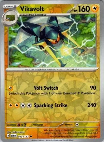 Vikavolt [Reverse Holo] #53 — Pokemon Stellar Crown