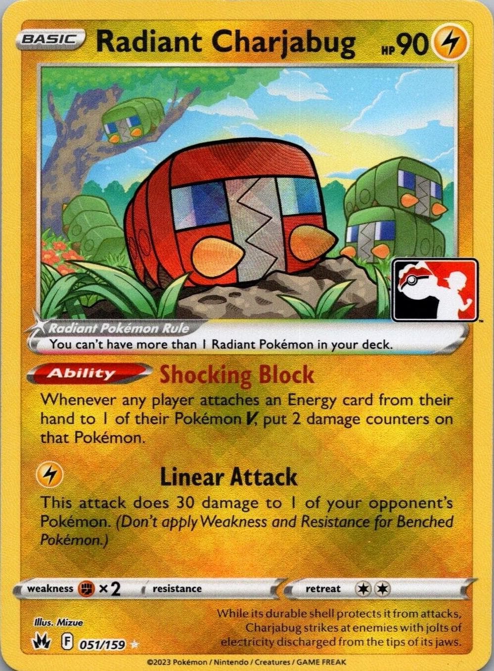 Radiant Charjabug [Prize Pack] #51 — Pokemon Crown Zenith