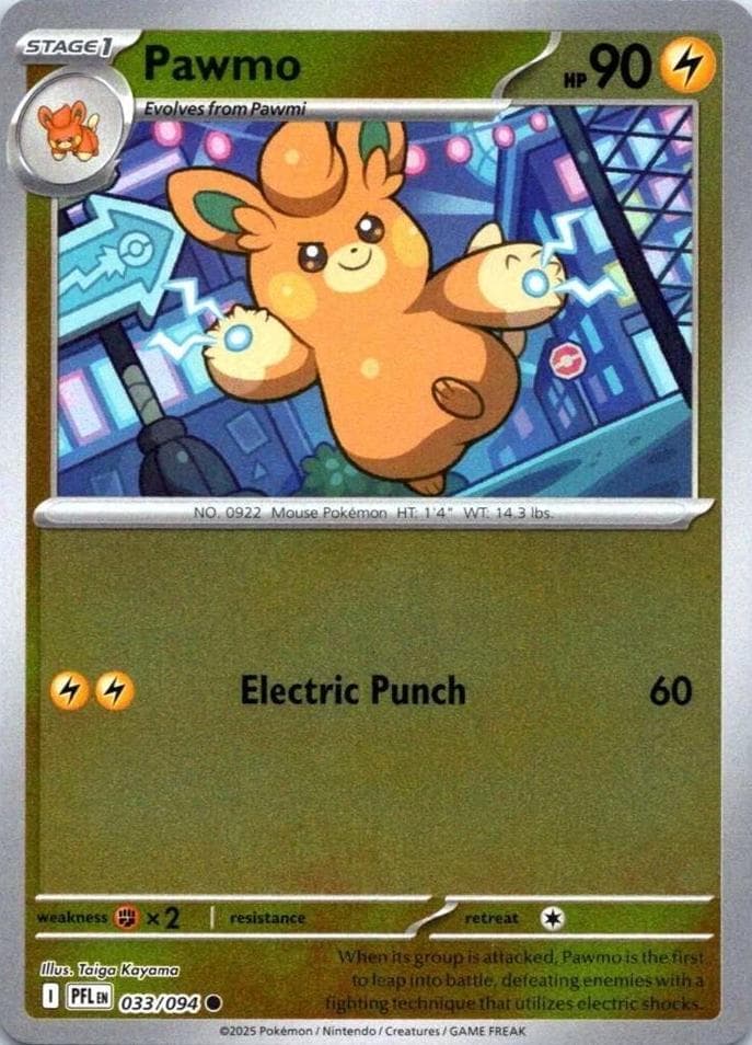 Pawmo [Reverse Holo] #33 — Pokemon Phantasmal Flames