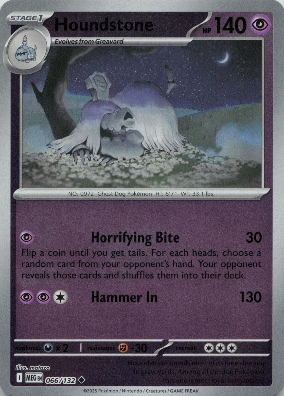 Houndstone [Reverse Holo] #66 — Pokemon Mega Evolution