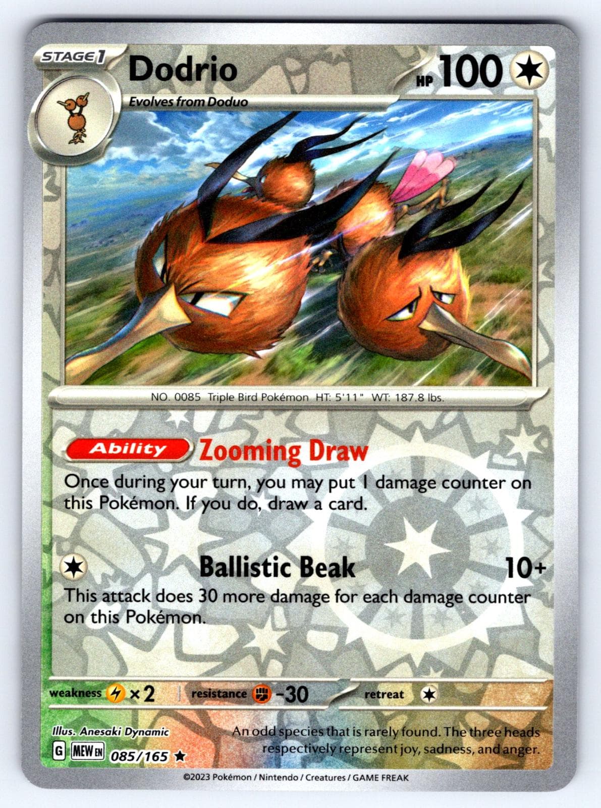 Dodrio [Reverse Holo] #85 — Pokemon Scarlet & Violet 151