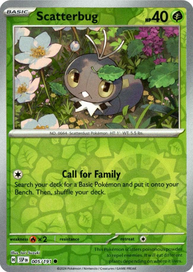Scatterbug [Reverse Holo] #5 — Pokemon Surging Sparks