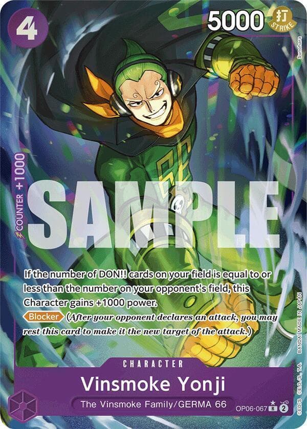 Vinsmoke Yonji [Full Art PRB01] OP06-067 — One Piece Wings of the Captain