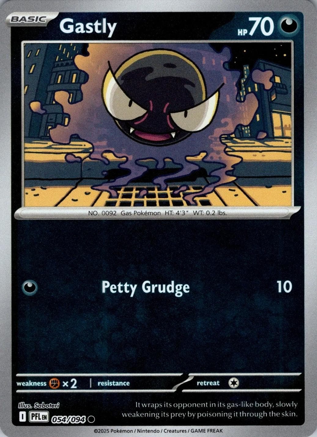 Gastly [Reverse Holo] #54 — Pokemon Phantasmal Flames