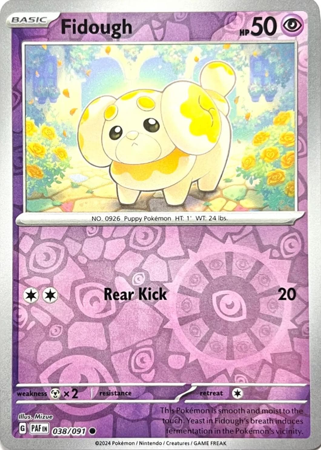 Fidough [Reverse Holo] #38 — Pokemon Paldean Fates