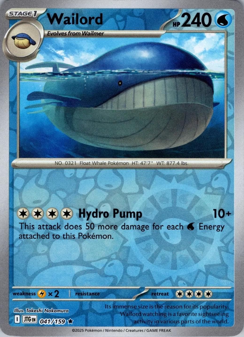 Wailord [Reverse Holo] #41 — Pokemon Journey Together