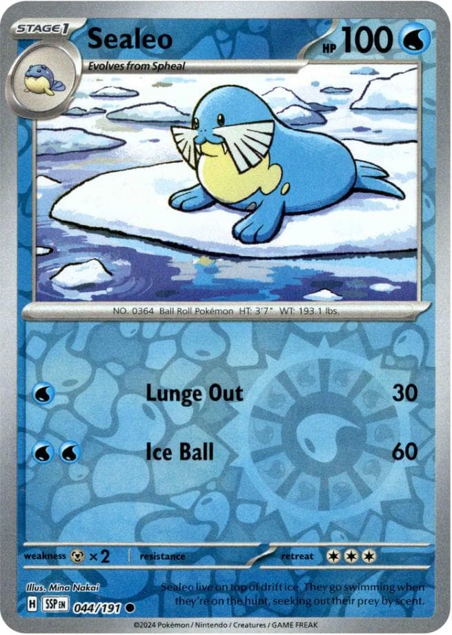 Sealeo [Reverse Holo] #44 — Pokemon Surging Sparks