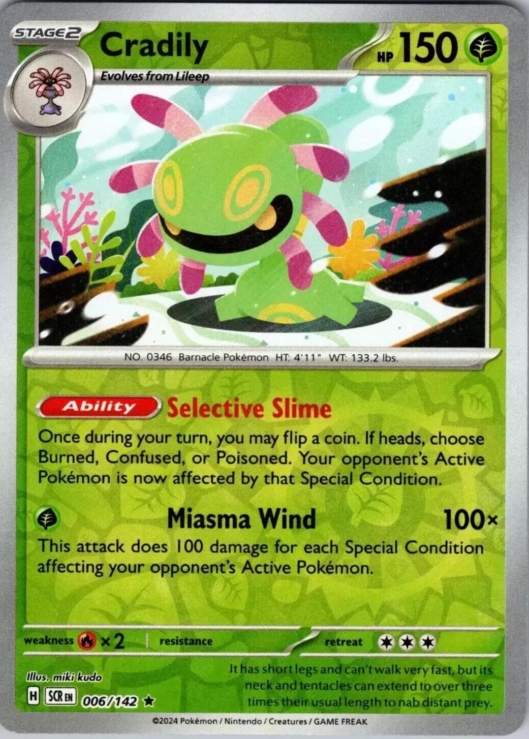 Cradily [Reverse Holo] #6 — Pokemon Stellar Crown
