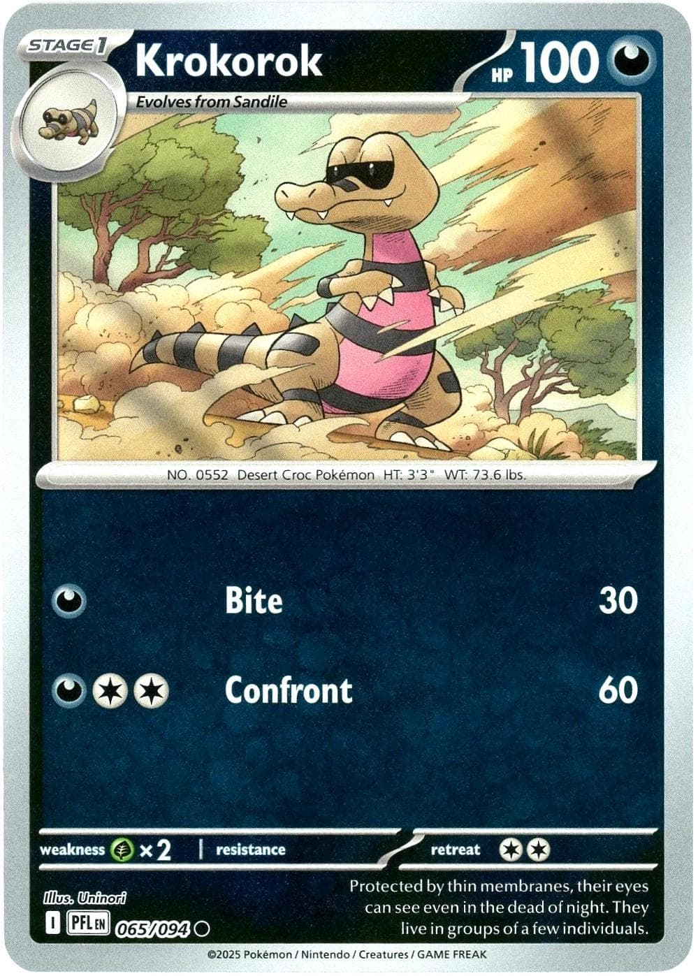Krokorok [Reverse Holo] #65 — Pokemon Phantasmal Flames