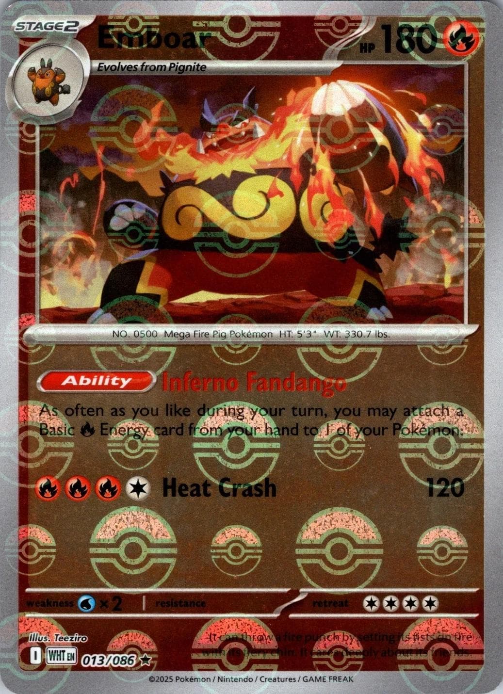 Emboar [Poke Ball] #13 — Pokemon White Flare