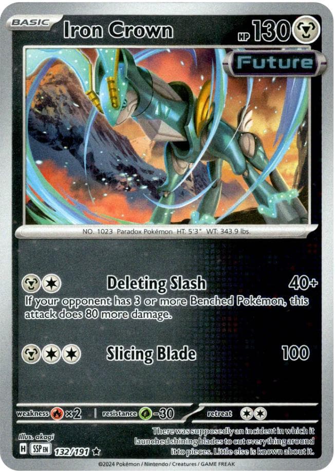 Iron Crown [Reverse Holo] #132 — Pokemon Surging Sparks