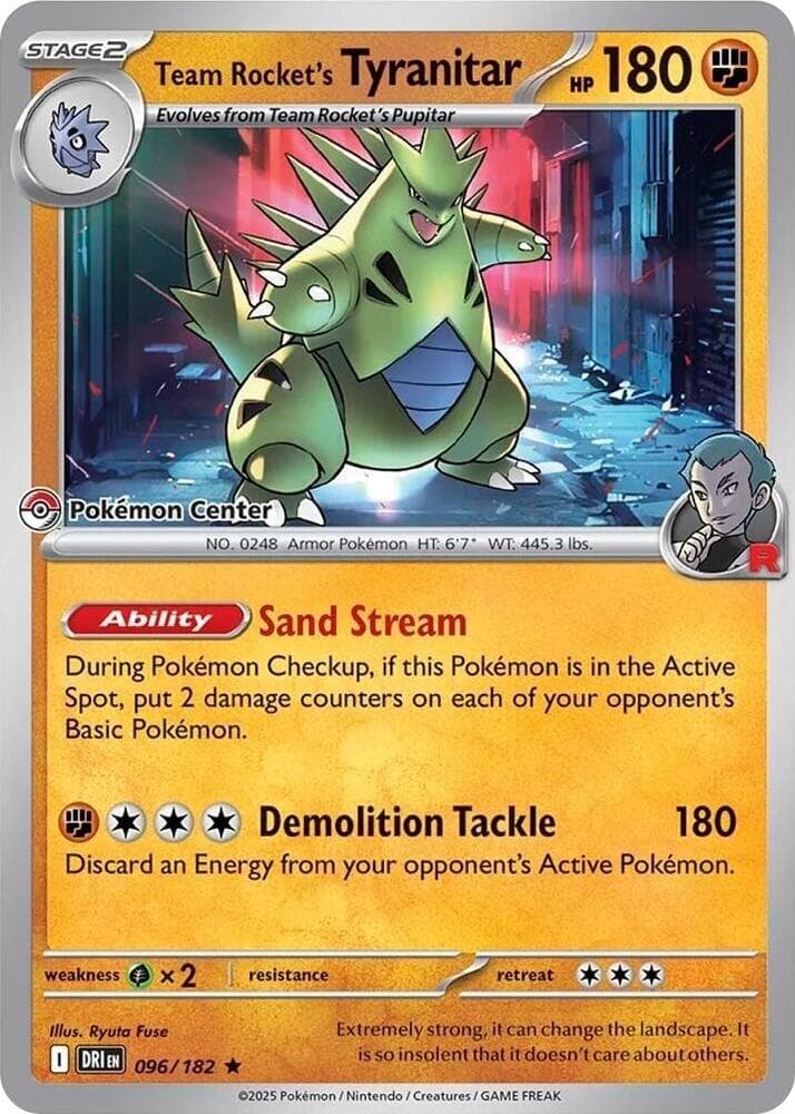 Team Rocket's Tyranitar [Pokemon Center] #96 — Pokemon Destined Rivals