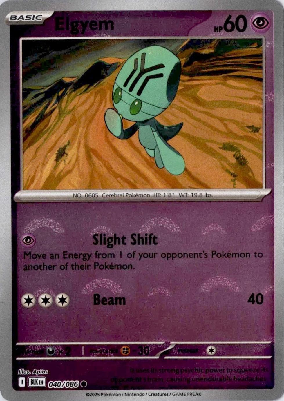 Elgyem [Poke Ball] #40 — Pokemon Black Bolt