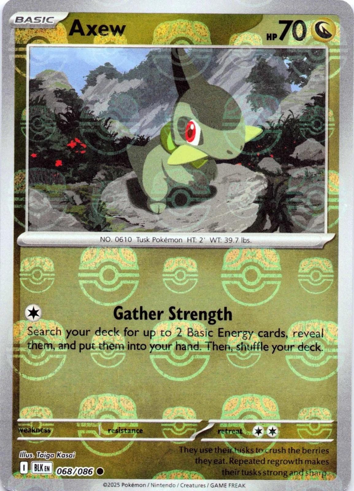 Axew [Master Ball] #68 — Pokemon Black Bolt