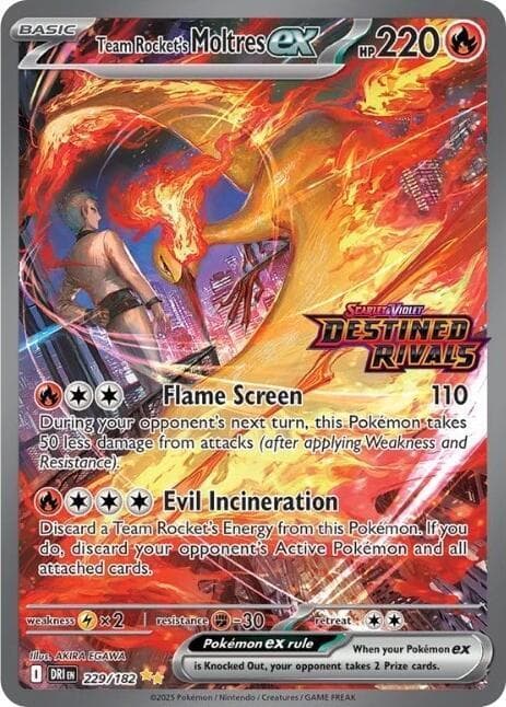 Team Rocket's Moltres ex [Stamped] #229 — Pokemon Destined Rivals