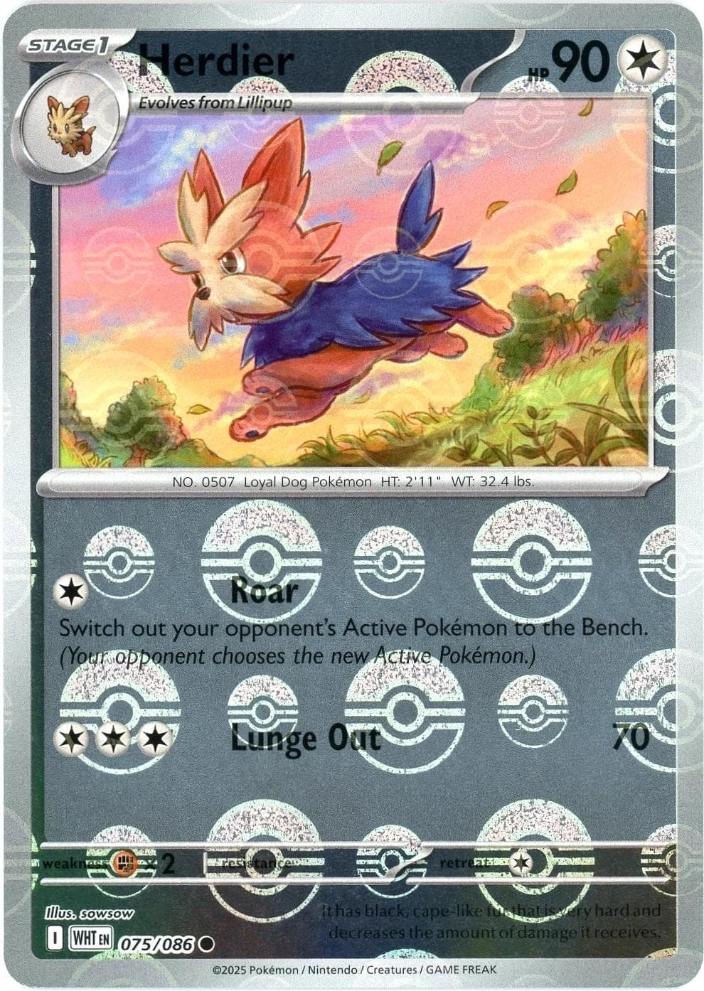 Herdier [Poke Ball] #75 — Pokemon White Flare