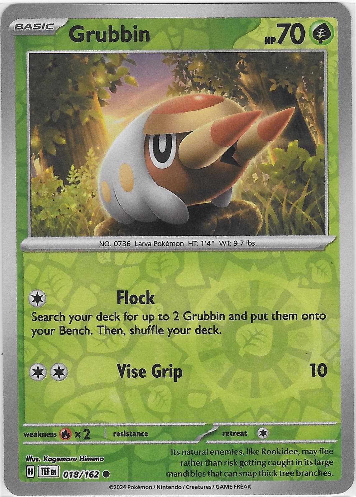 Grubbin [Reverse Holo] #18 — Pokemon Temporal Forces