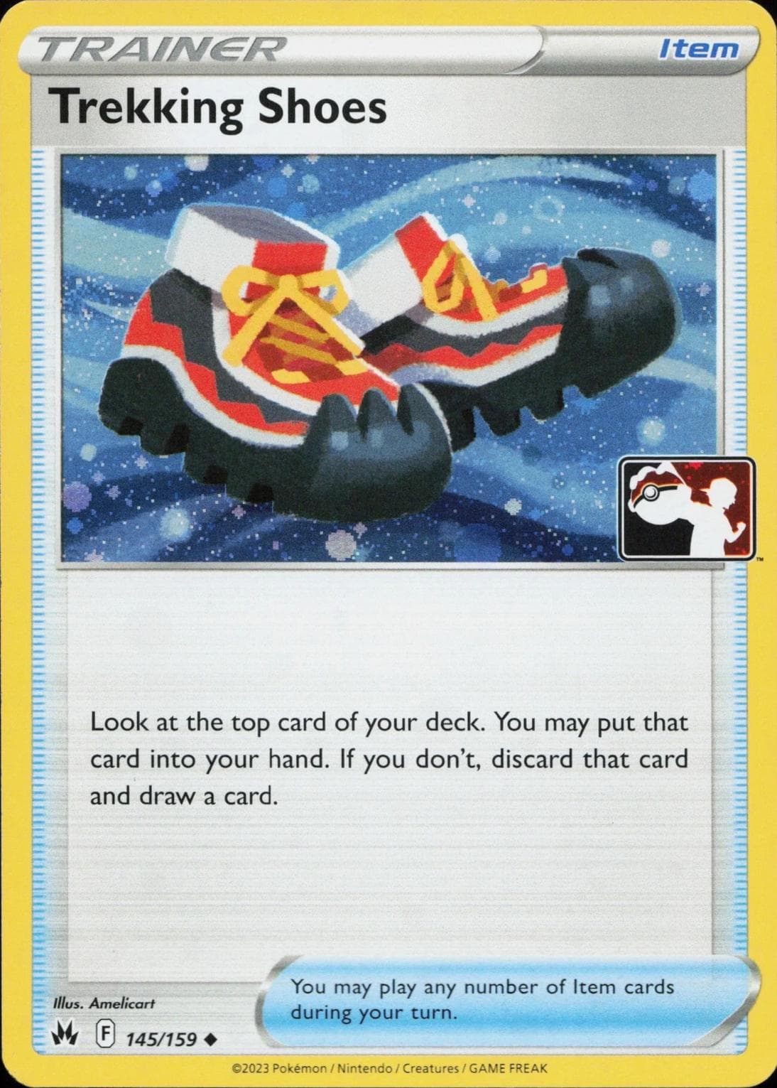 Trekking Shoes [Prize Pack Cosmos Holo] #145 — Pokemon Crown Zenith