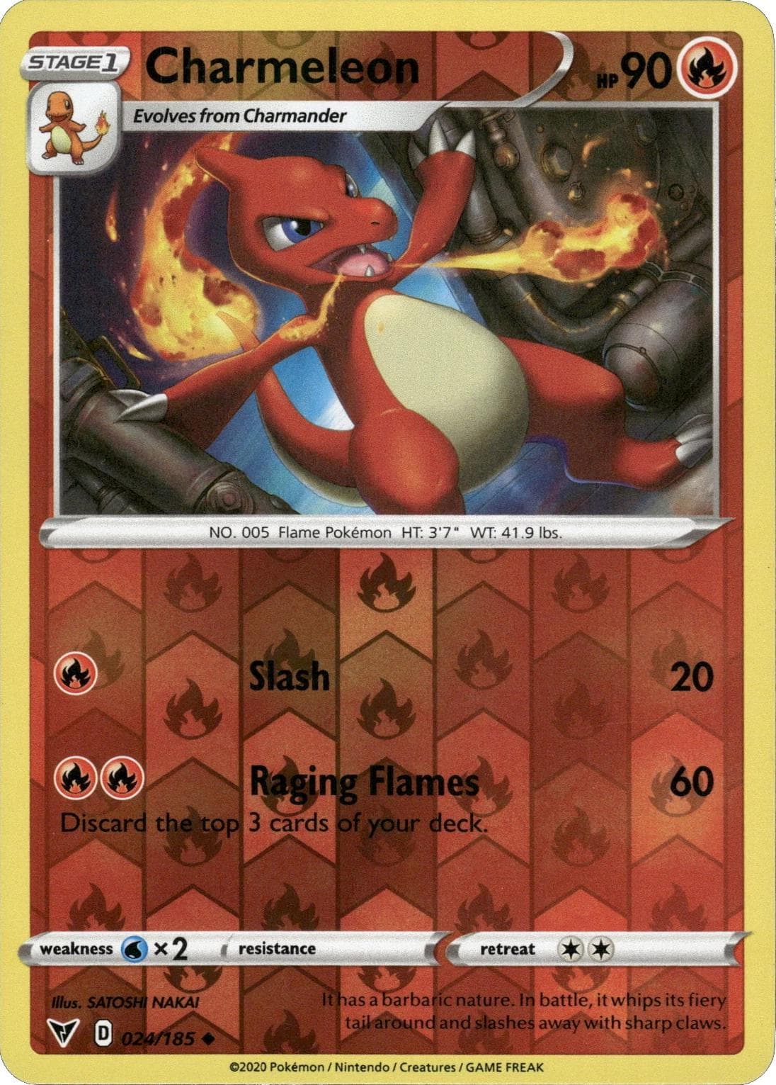 Charmeleon [Reverse Holo] #24 — Pokemon Vivid Voltage