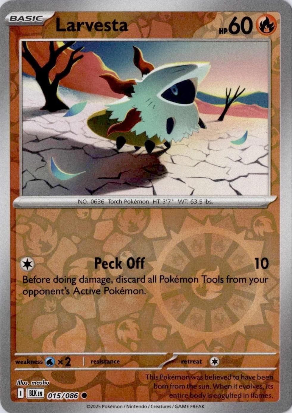 Larvesta [Reverse] #15 — Pokemon Black Bolt