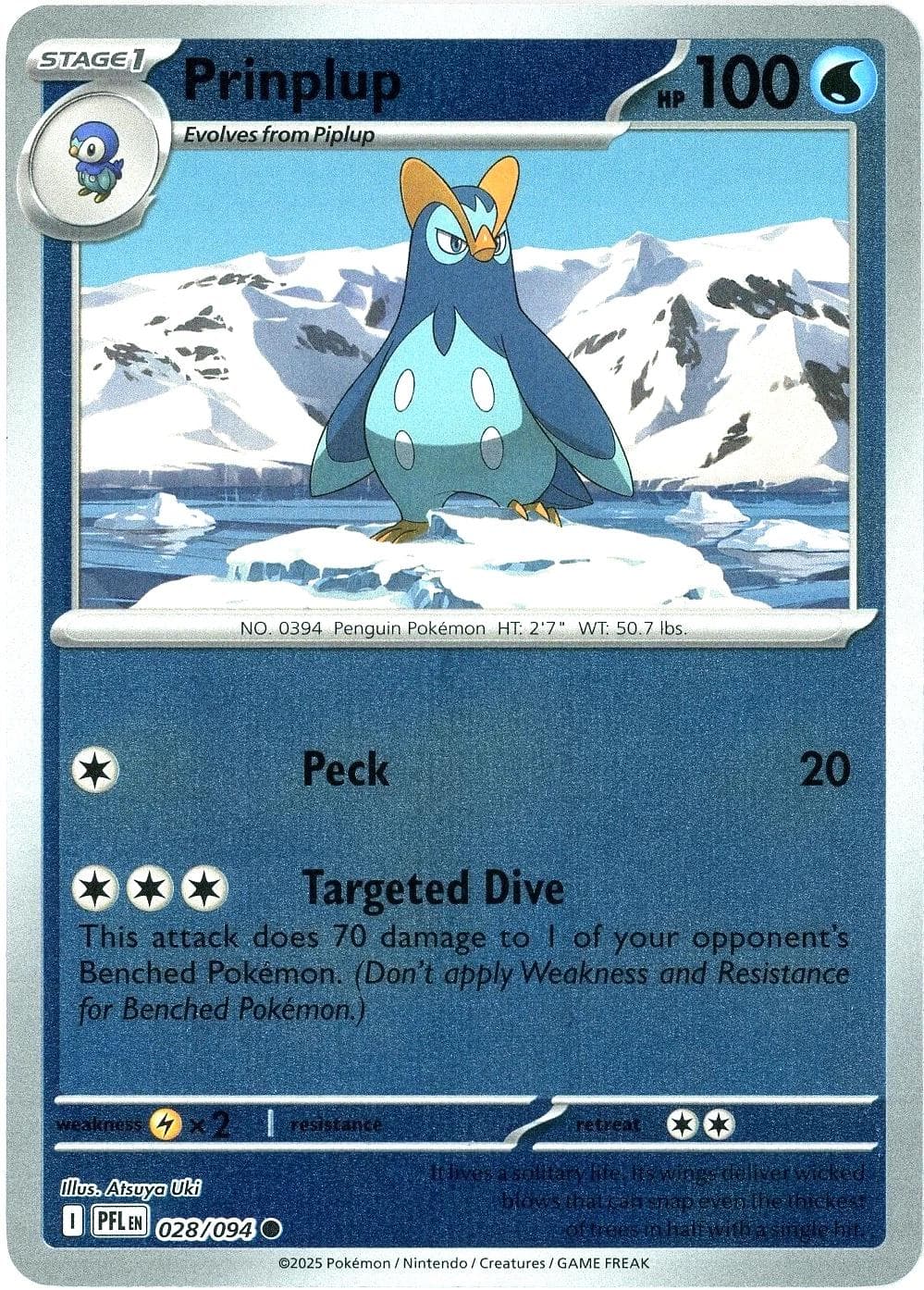 Prinplup [Reverse Holo] #28 — Pokemon Phantasmal Flames