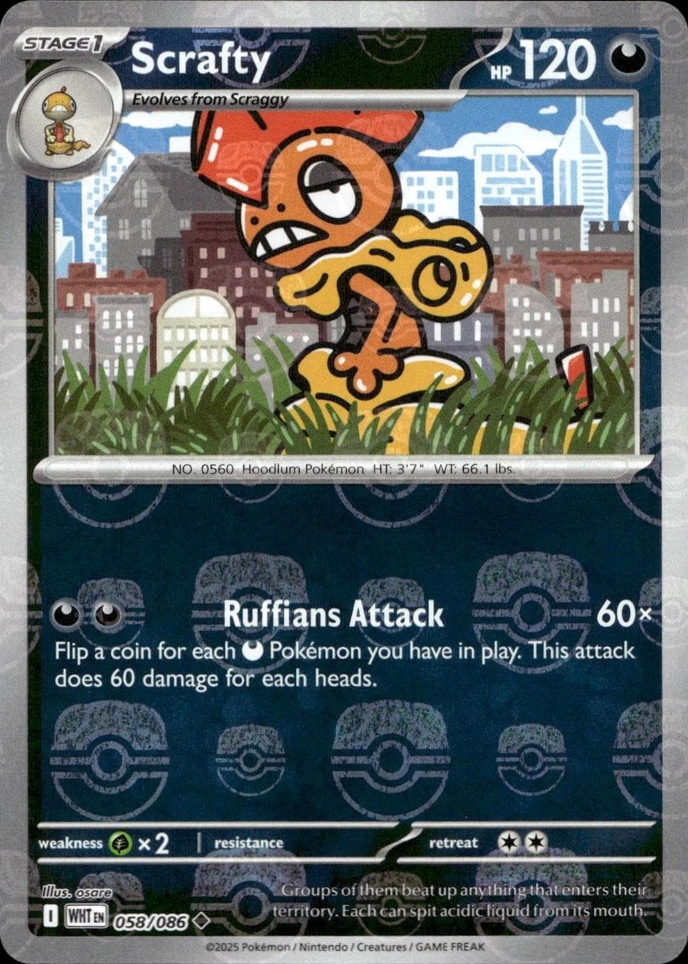 Scrafty [Master Ball] #58 — Pokemon White Flare