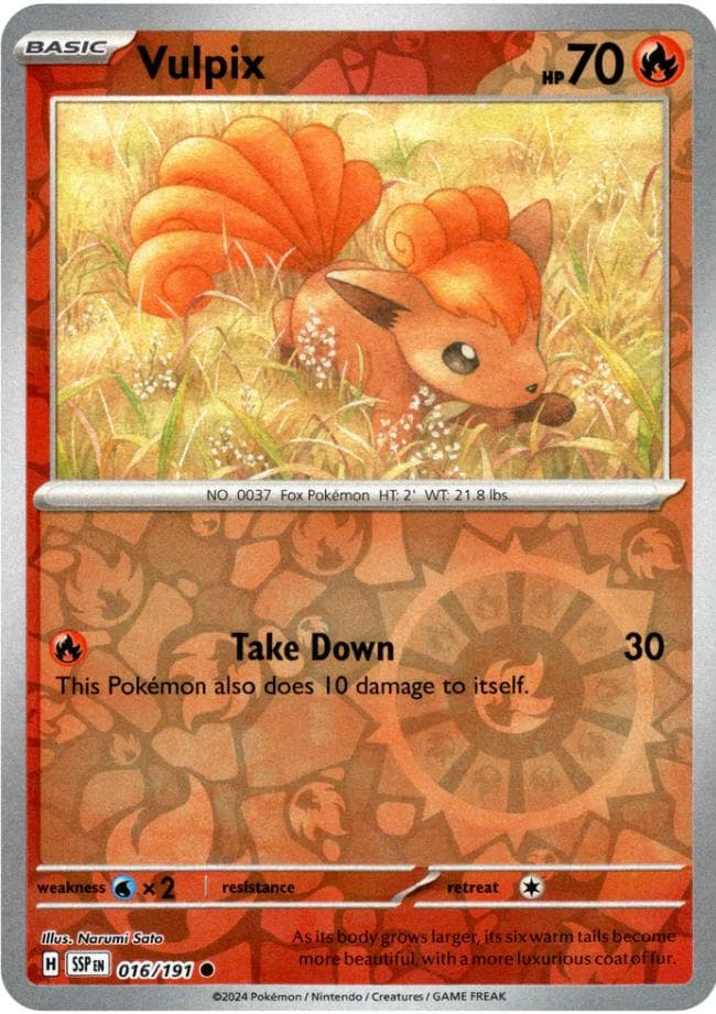 Vulpix [Reverse Holo] #16 — Pokemon Surging Sparks
