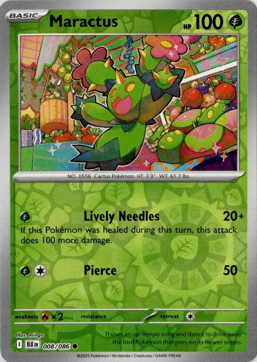 Maractus [Reverse] #8 — Pokemon Black Bolt