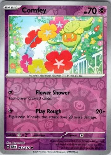 Comfey [Reverse Holo] #63 — Pokemon Stellar Crown