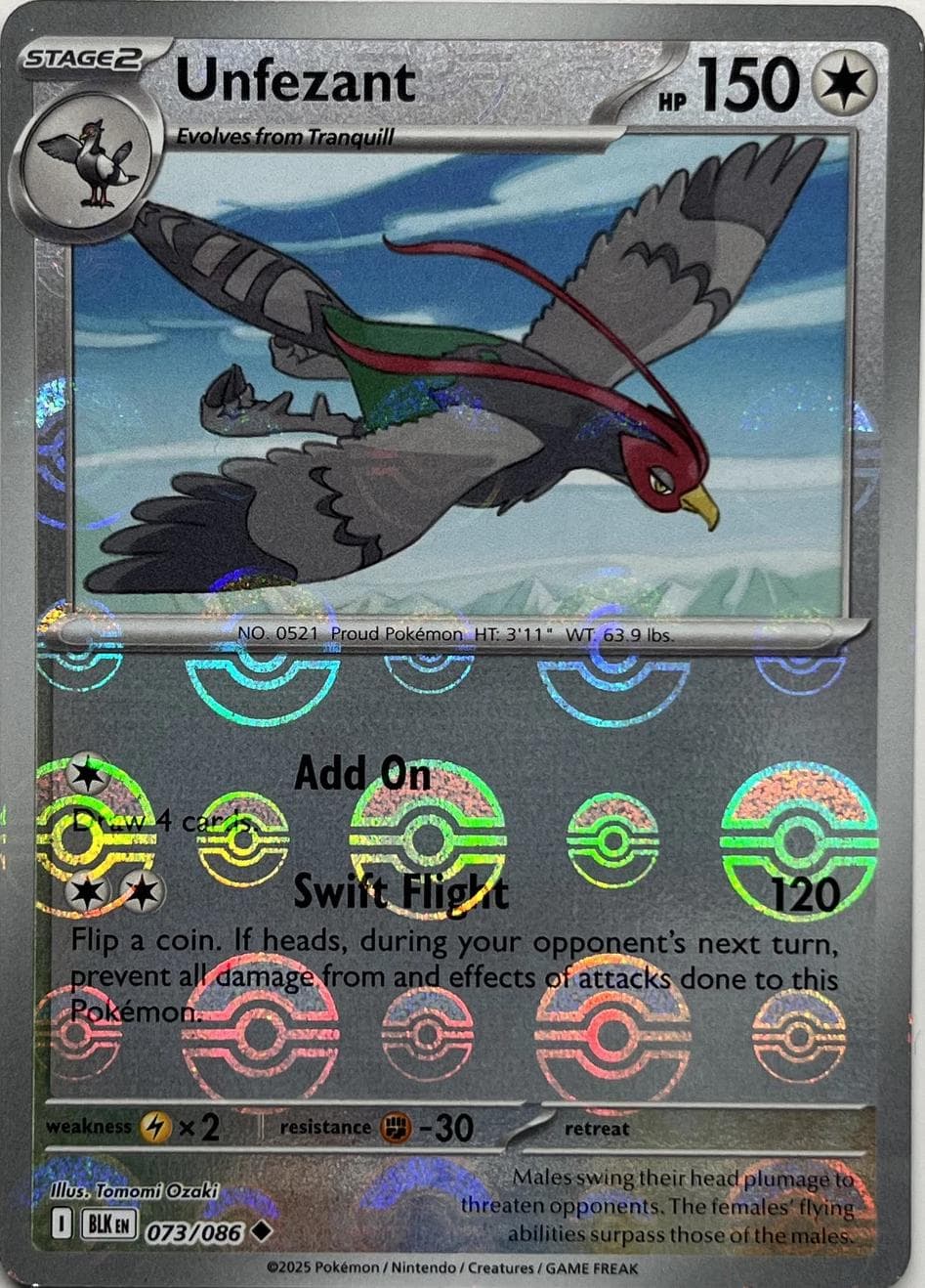 Unfezant [Poke Ball] #73 — Pokemon Black Bolt