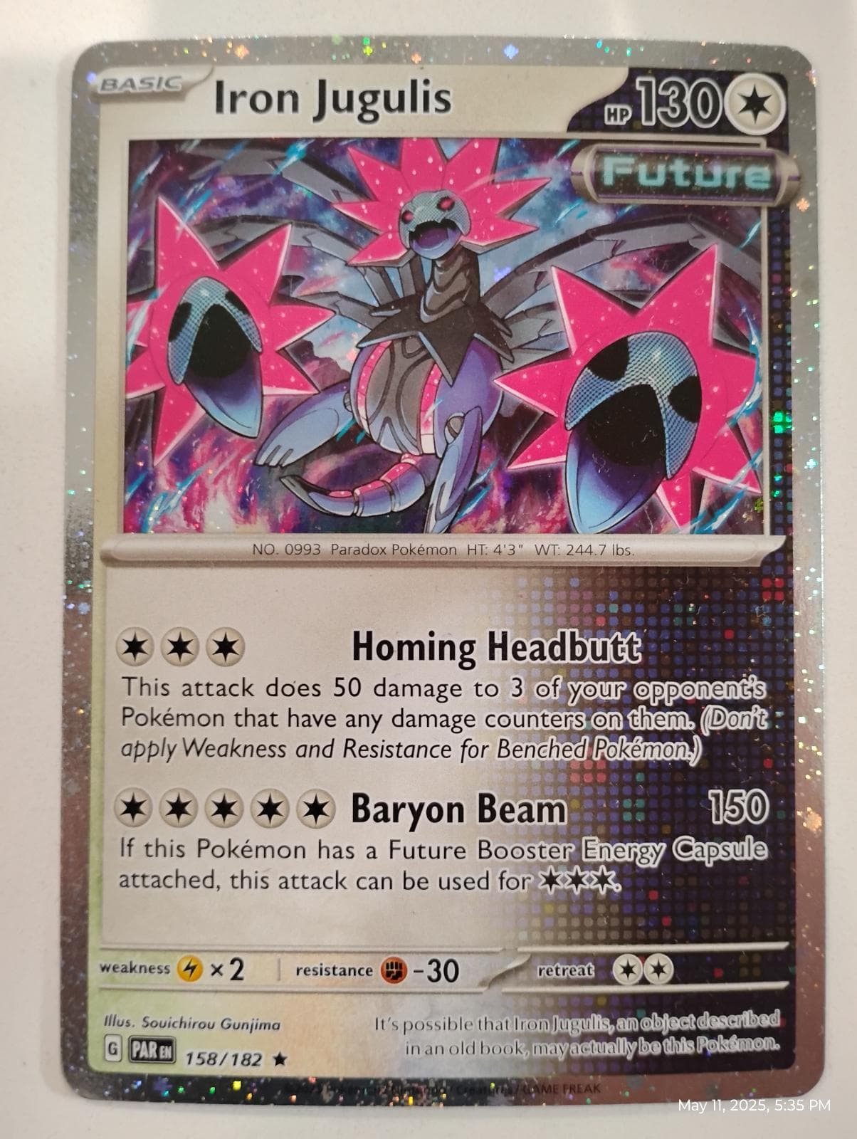 Iron Jugulis [Cosmos Holo] #158 — Pokemon Paradox Rift