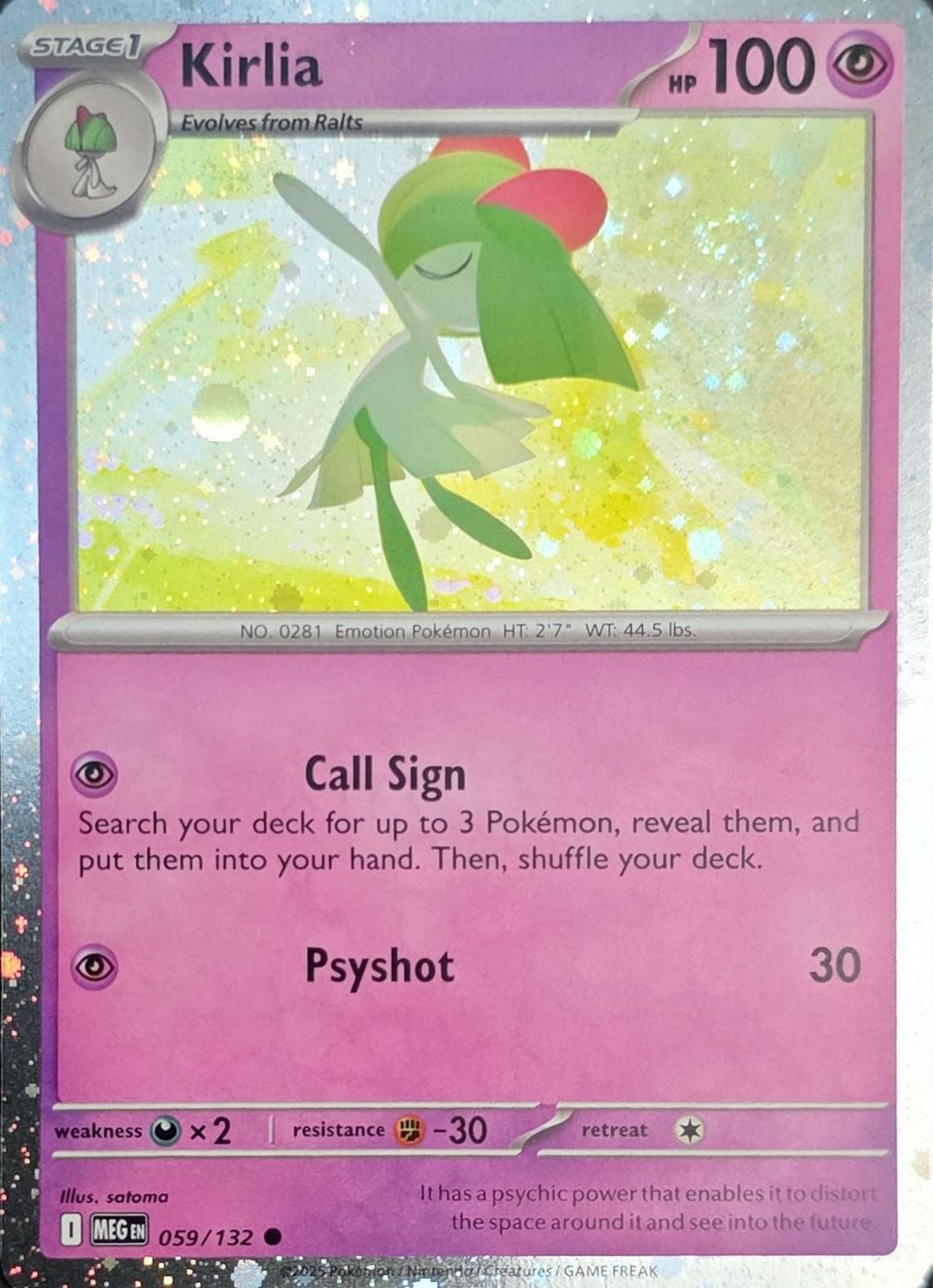 Kirlia [Cosmos Holo] #59 — Pokemon Mega Evolution