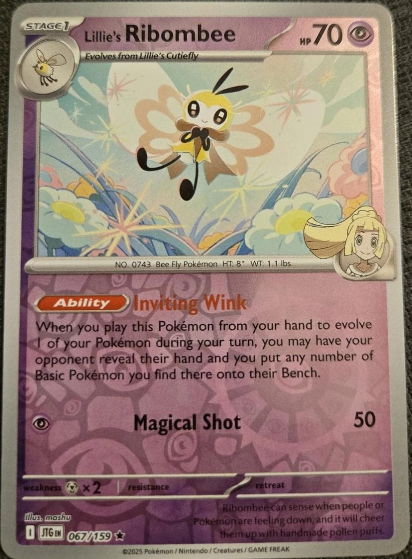 Lillie's Ribombee [Reverse Holo] #67 — Pokemon Journey Together