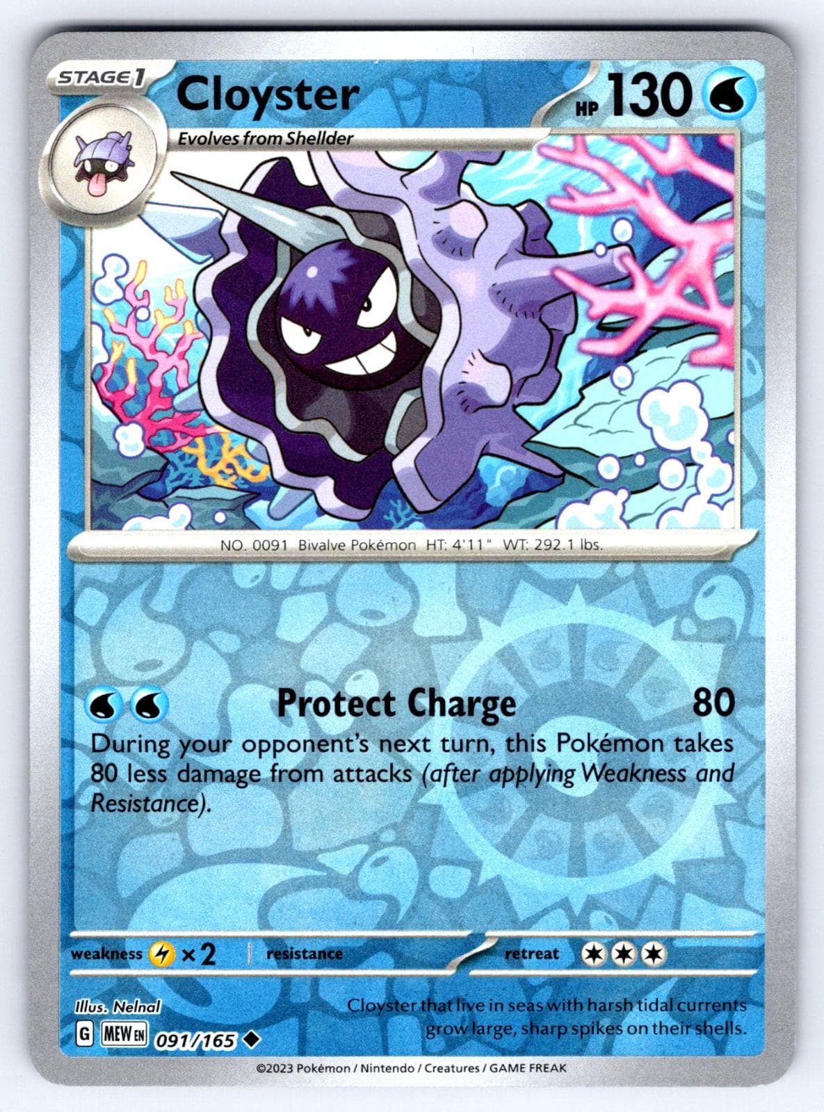 Cloyster [Reverse Holo] #91 — Pokemon Scarlet & Violet 151