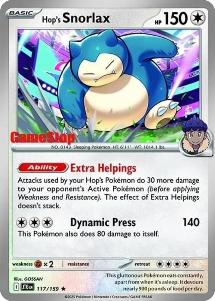 Hop's Snorlax [Gamestop] #117 — Pokemon Journey Together